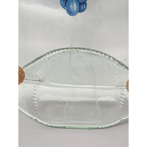 Decorative Glass Wall Hanging Bottle With Grape Design & Jute Rope - Picture 4 of 8